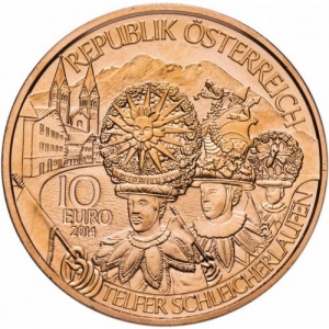 Аверс монеты Австрия, 10 евро, 2014, Земли Австрии - Тироль