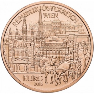 Аверс монеты Австрия, 10 евро, 2015, Земли Австрии - Вена