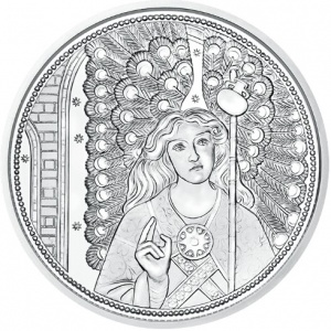 Аверс монеты Австрия, 10 евро, 2018, Посланники небес - Архангел Рафаил, Цветное покрытие