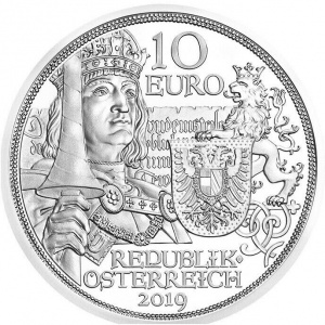 Аверс монеты Австрия, 10 евро, 2019, В кольчуге и с мечом - Рыцарство