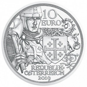 Аверс монеты Австрия, 10 евро, 2019, В кольчуге и с мечом - Приключение