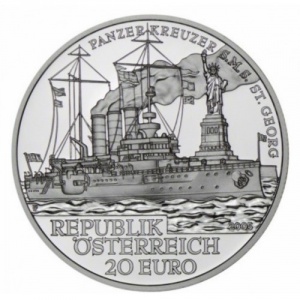 Аверс монеты Австрия, 20 евро, 2005, Австрийский флот - SMS Sankt Georg