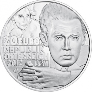 Аверс монеты Австрия, 20 евро, 2012, Эгон Шиле