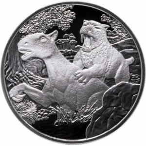 Реверс монеты Австрия, 20 евро, 2014, Доисторическая жизнь - Третичный период