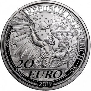Аверс монеты Австрия, 20 евро, 2019, Навстречу небу - Тяга к небу