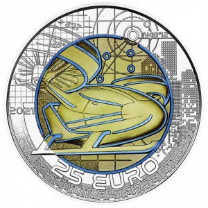 Аверс монеты Австрия, 25 евро, 2021, Умная мобильность
