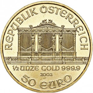 Аверс монеты Австрия, 50 евро, 2002-2026, Венская филармония