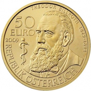 Аверс монеты Австрия, 50 евро, 2009, Теодор Бильрот