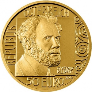 Аверс монеты Австрия, 50 евро, 2012, Густав Климт - Портрет Адели Блох-Бауэр I