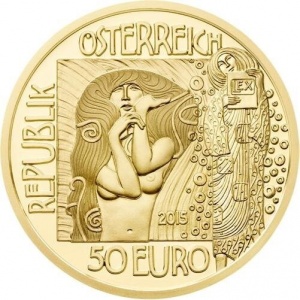 Аверс монеты Австрия, 50 евро, 2015, Густав Климт - Медицина