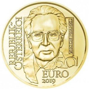 Аверс монеты Австрия, 50 евро, 2019, Венская школа психотерапии - Виктор Франкл