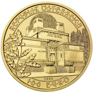 Аверс монеты Австрия, 100 евро, 2004, Венский модерн - Дом сецессиона