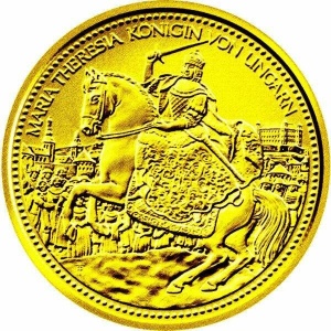 Реверс монеты Австрия, 100 евро, 2010, Короны Габсбургов - Венгерская корона с Стефаном Первомучеником