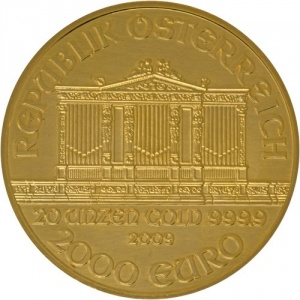 Аверс монеты Австрия, 2000 евро, 2009, Венская филармония