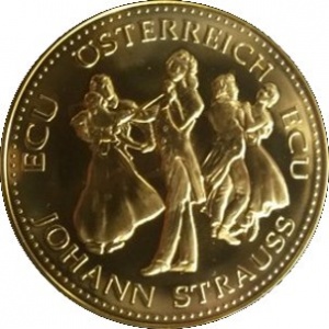 Аверс монеты Австрия, 1 ЭКЮ, 1995, Иоганн Штраус