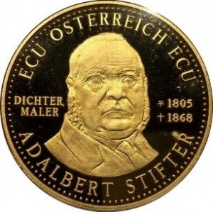 Аверс монеты Австрия, 1 ЭКЮ, 1995, Адальберт Штифтер