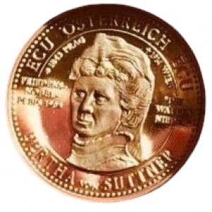 Аверс монеты Австрия, 1 ЭКЮ, 1995, Берта фон Зутнер