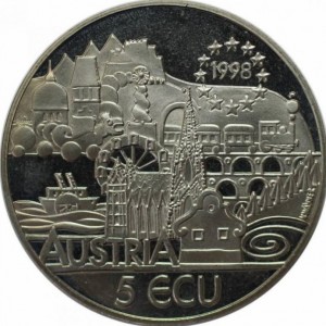 Аверс монеты Австрия, 5 ЭКЮ, 1998, Йозеф Гайдн