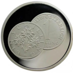 Реверс монеты Австрия, 1 ЭКЮ, 1997, 1 шиллинг