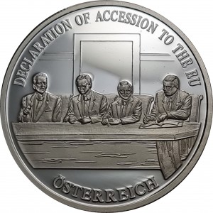Реверс монеты Австрия, 1 ЭКЮ, 1997, Декларация о присоединении к ЕС