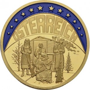 Реверс монеты Австрия, 1 ЭКЮ, 1998, Костюмы Перхты