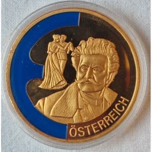 Аверс монеты Австрия, 1 ЭКЮ, 2000, Иоганн Штраус