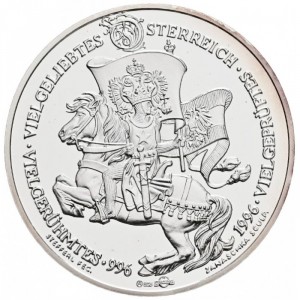 Реверс монеты Австрия, 5 ЭКЮ, 1996, 1000 лет Австрийскому государству