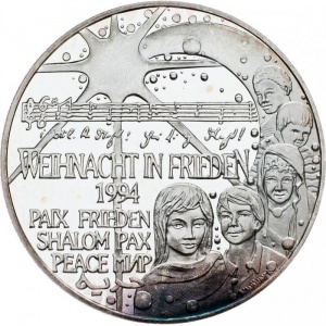 Реверс монеты Австрия, 10 ЭКЮ, 1994, Рождество
