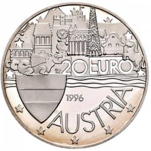 Аверс монеты Австрия, 20 евро, 1996, 1000 лет Австрийскому государству