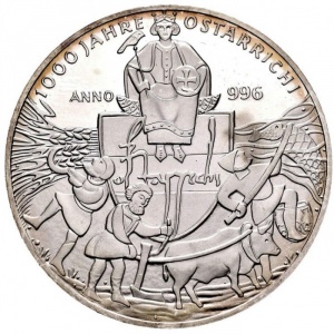 Реверс монеты Австрия, 20 евро, 1996, 1000 лет Австрийскому государству