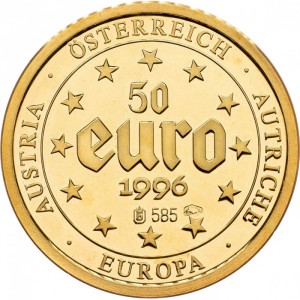 Аверс монеты Австрия, 50 евро, 1996, Карлскирхе в Вене