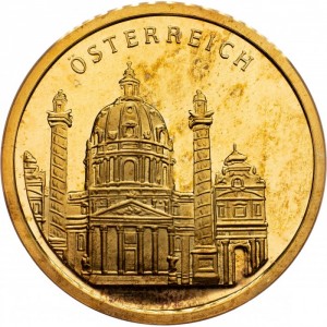 Реверс монеты Австрия, 50 евро, 1996, Карлскирхе в Вене