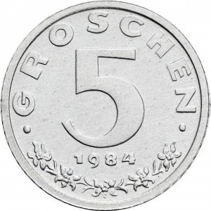 Реверс монеты Австрия, 5 грошей, 1948-1994