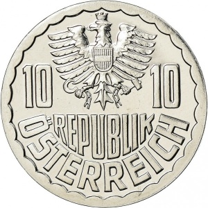 Аверс монеты Австрия, 10 грошей, 1951-2001