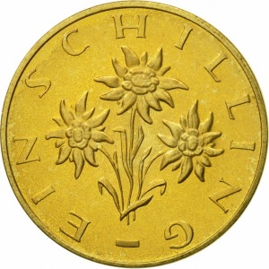 Реверс монеты Австрия, 1 шиллинг, 1959-2001