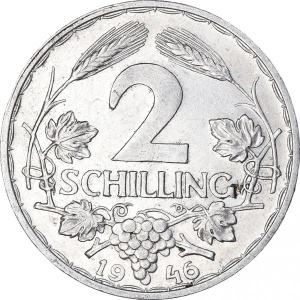 Реверс монеты Австрия, 2 шиллинга, 1946-1952