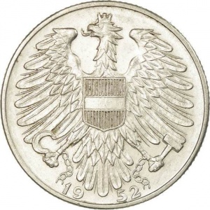Реверс монеты Австрия, 5 шиллингов, 1952-1957