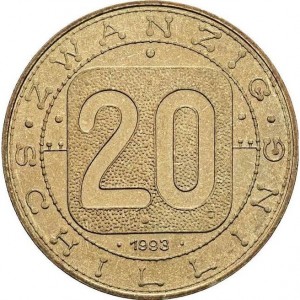Реверс монеты Австрия, 20 шиллингов, 1980-1993, Девять провинций Австрии