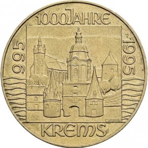 Реверс монеты Австрия, 20 шиллингов, 1995, 1000 лет городу Кремс