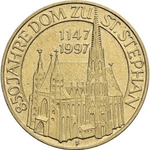 Реверс монеты Австрия, 20 шиллингов, 1997, 850 лет Собору Святого Стефана