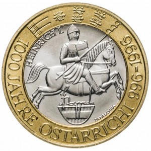 Реверс монеты Австрия, 50 шиллингов, 1996, 1000 лет Австрийскому государству