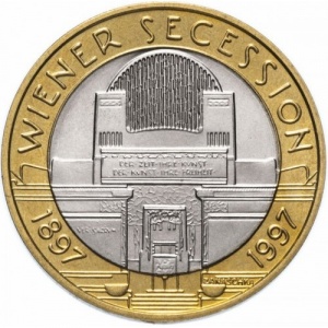 Реверс монеты Австрия, 50 шиллингов, 1997, 100 лет Венскому сецессиону
