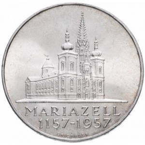 Реверс монеты Австрия, 25 шиллингов, 1957, 800 лет Базилике Мариацелля