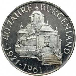 Реверс монеты Австрия, 25 шиллингов, 1961, 40 лет Бургерланду