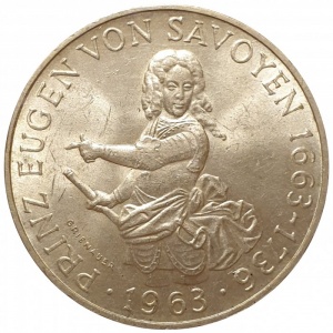 Реверс монеты Австрия, 25 шиллингов, 1963, 300 лет со дня рождения Евгения Савойского