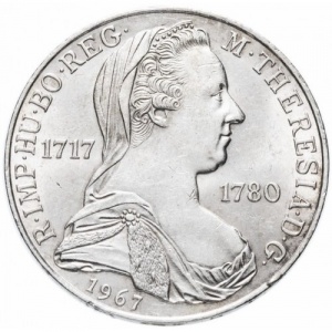 Реверс монеты Австрия, 25 шиллингов, 1967, 250 лет со дня рождения Марии Терезии