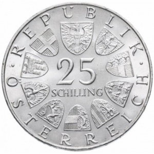 Аверс монеты Австрия, 25 шиллингов, 1969, Петер Розеггер