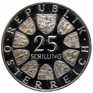 Аверс монеты Австрия, 25 шиллингов, 1970, 100 лет со дня рождения Франца Легара