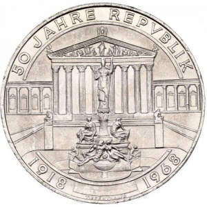 Реверс монеты Австрия, 50 шиллингов, 1968, 50 лет Республике