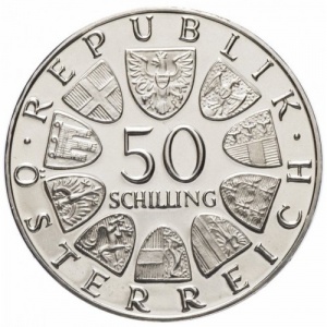 Аверс монеты Австрия, 50 шиллингов, 1969, 450 лет со дня смерти Максимилиана I